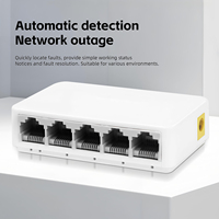 Tshield ZX-G1005S Switch Gigabit No Administrado de 5 Puertos 10/100/1000Mbps 10Gbps de Escritorio Plug&Play Certificado CE RoHS FCC para Hogar/Oficina