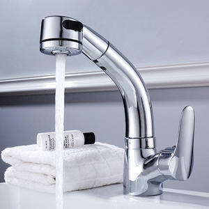 Robinet de lavabo en cuivre poli, eau chaude et froide, plaqué or, noir, télescopique, pour shampoing - Product Image 3