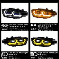 Conjunto de Faros Delanteros para BMW Serie 3 F30 2013-2018, Modificado con Nuevas Luces LED Dinámicas DRL y Lente de Proyector