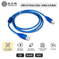 Kabel USB 3M Tipe A Male ke B Male USB 2.0 untuk Printer Komputer