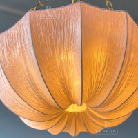 Lustre suspendu texturé en tissu avec chaîne en métal doré, douilles E26, 110V, pour salle à manger, éclairage suspendu au plafond de la maison