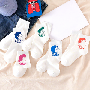 Chaussettes unisexes pour couple, style dessin animé, nouvelle collection hiver, absorbantes, mignonnes, Doraemon, mode streetwear, chaussettes de créateur - Product Image 1