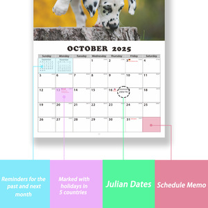 <span class=keywords><strong>Calendario</strong></span> con marco promocional y foto personalizada, regalo de oficina, de sillín puntada, encuadernación en espiral, impresión mensual diaria, <span class=keywords><strong>calendario</strong></span> de pared - Product Image 4