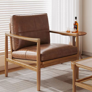 Chaise de canapé en bois massif, <span class=keywords><strong>fauteuil</strong></span> simple <span class=keywords><strong>vintage</strong></span>, chaise Hank paresseux - Product Image 1