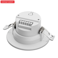 Interrupteur de détection corporelle infrarouge intelligent réglable 70*51mm, boîtier ABS IP54, tête de détection intégrée, contrôle de la lumière à temporisation