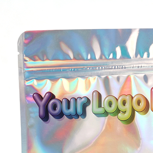 Sachets Mylar Holographiques Refermables en Gros avec Logo Personnalisé et <span class=keywords><strong>Photo</strong></span> Imprimée – Pochettes Verticales pour Emballage de Bonbons, Cadeaux et Oursons Gommeux - Product Image 3