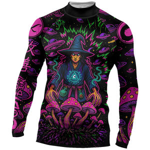 Custom Men's Plus Size UPF 50+ Long Sleeve Rash Guard Shirt Compression Surfing <strong>Swimwear</strong> for MMA BJJ Jiu Jitsu Gym Top - Product Image 6