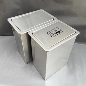 Cubo de basura empotrado de tres piezas para encimera, para cocina y baño, cubo de limpieza oculto con asa - Product Image 4