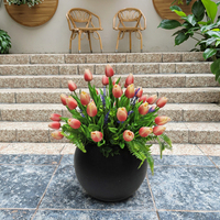 Tulipes artificielles élégantes pour table, fleurs artificielles en pot au toucher réel, décoration de Noël, plastique durable, utilisation intérieure/extérieure