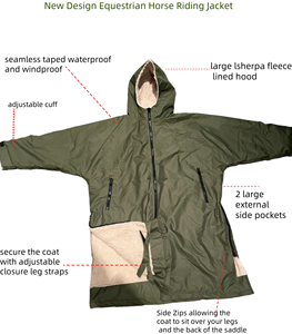 Chaqueta de lluvia para montar logotipo personalizado Club Team Equine Robe a prueba de viento reciclado impermeable transpirable bata ecuestre - Product Image 2