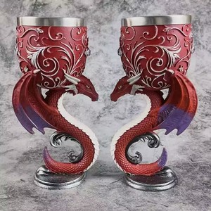 L Dragon Knight Mug Set Tankard Medieval Hell Demon Tyrannosaurus Rex Mug Medieval <strong>Gothic</strong> Vikings Souvenir Goblet Stuff - Product Image 3