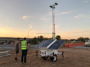 Tour d'éclairage solaire TPE-900L, 4x100W LED, mobile sur remorque, avec mât télescopique de 7m pour la construction, l'exploitation minière et la location TPE-9 - Product Image 5