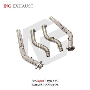 ING Factory Direct Downpipe d'échappement droit en acier inoxydable pour <span class=keywords><strong>Jaguar</strong></span> <span class=keywords><strong>F</strong></span>-<span class=keywords><strong>type</strong></span> 5.0L avec bouclier thermique, pièces de performance, vente en gros - Product Image 3