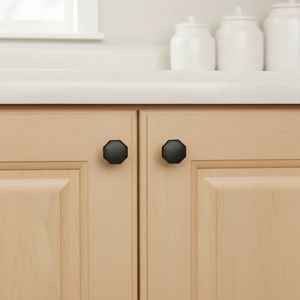 OEM Fabrieksmodel Mat Zwart Zinklegering Moderne Duurzame Achtkantige Kastknop voor Lade Eenvoudige Installatie Slaapkamer Keuken Badkamer - Product Image 3