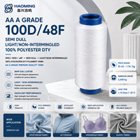 Filament de polyester DTY 100% non mélangé, semi-terne, blanc brut, grade AA 100D/48F, pour tricotage et tissage