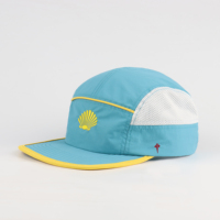 Casquette de course personnalisée en gros à 5 panneaux avec logo brodé, visière souple, maille respirante, imperméable, non structurée, en nylon pour le camping