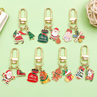 Porte-clés pendentif créatif en alliage, motif dessin animé mignon, style vintage, effet goutte d'huile, idéal comme cadeau de Noël ou ornement de fête - Vente chaude
