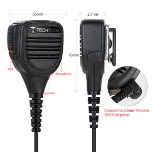 Factory Price TechSide TSMIC5 Waterproof Shoulder Speaker <b>Microphone</b> with PTT Jack 3.5 mm Rotatable Clip Compatible Made China - Product Image 3