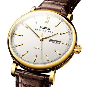 LOBINNI Montres-bracelets Montres mécaniques étanches Style professionnel Acier inoxydable Automatique Classique Luxe Hommes Mouette Ronde - Product Image 1