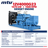 Moteur de groupe électrogène MTU YUCHAI 50HZ 1500RPM 12V4000G23 pour centre de données, centrale électrique de secours V12 57.2L, moteur diesel turbo