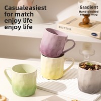 Tasse en céramique haut de gamme style nordique dégradé, tasse à café pour petit-déjeuner pour couple, tasse à boire pour fille, usage domestique