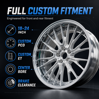 Jantes personnalisées Mforegd en aluminium brossé 6061-T6 à profil profond, multi-rayons, 18, 19, 20, 22, 24 pouces, roues forgées de luxe européennes OEM en 3 pièces