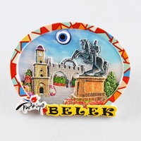 Aimant de réfrigérateur en résine 3D motif œil turc, motif mosaïque personnalisé, souvenirs Tour de la Cite Rouge, vente en gros, fournisseur