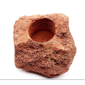 Decoración de jardín al aire libre, macetas de roca de <span class=keywords><strong>piedra</strong></span> de Lava volcánica roja Natural, cuencos de flores, para paisajismo, en venta - Product Image 6