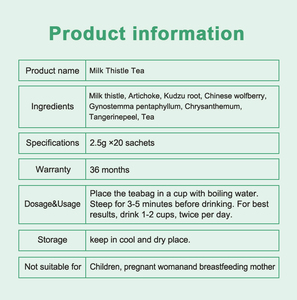 Té de Cardo Mariano Herbal WinsTown para la Desintoxicación del Hígado, Té en Bolsitas, Marca Winstown, Halal, 3 Años de Duración - Product Image 3