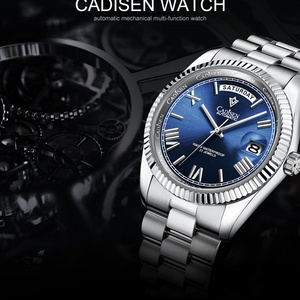 นาฬิกาข้อมือผู้ชาย CADISEN 8185 เครื่องจักรกล MIYOTA 8285 จากญี่ปุ่น นาฬิกาหรูหรา กระจกแซฟไฟร์ ระบบออโตเมติก กันน้ำ สายสแตนเลส Relogio Masculino - Product Image 2