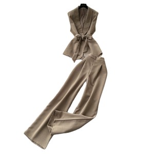 Abito estivo <span class=keywords><strong>donna</strong></span> pendolarismo professionale con cinturini in vita senza maniche <span class=keywords><strong>pantaloni</strong></span> a gamba dritta - Product Image 5