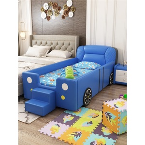 <span class=keywords><strong>Lit</strong></span> enfant en cuir style voiture de course JS, design moderne et simple, avec cadre en bois massif, écologique et confortable, amovible pour raccorder au <span class=keywords><strong>lit</strong></span> parent. - Product Image 1