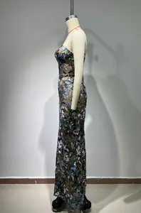 ED2654 Luxury Sequin Ball Gown Stylish Flower Bodycon Maxi Dress Evening Dresses Women Lady Elegant