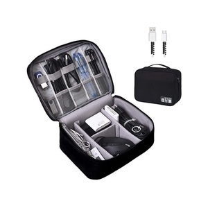 Electronics Organizer,Electronic Accessories Bag Travel Cable Organizer Three-Layer for iPad Mini,Kindle,Hard Drives,Cables - Product Image 1