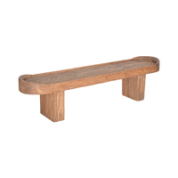 Table Basse Longue en Bois Massif de Bonne Qualité, Style Rétro Vintage Rustique Wabi-Sabi