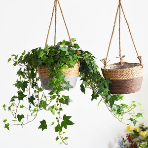 Woven flower pots <b>for</b> hanging <b>plants</b>, wall-mounted hanging planters, home decoration flower <b>baskets</b>, woven greenery, Nordic - Product Image 2