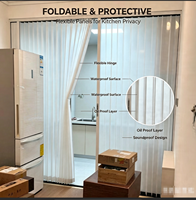 Porte accordéon moderne en PVC, installation sans perçage, étanche, pliante, coulissante, cloison intérieure pour salle de bain, cuisine, séparateur de pièce
