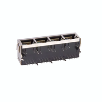 1x4 Quad Port Cat5/Cat5e blindé plaqué or, connecteur magnétique de qualité industrielle, 100BASE-TX LED RJ45 Ethernet, aérospatiale, PCB, solaire
