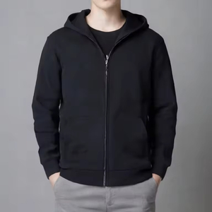 Full <b>zipper</b> hoodie side pocket <b>zipper</b> long-sleeved <b>jacket</b> outdoor jogging breathable men's hoodie - Product Image 1