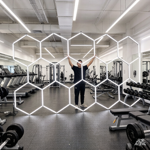 SUEZ DIY Garage Makeover Hexagon Shadowless Detailing <strong>Work</strong> <strong>Lights</strong> Honeycomb Gym Lighting Ceiling Hexagonal Led <strong>Light</strong> - Product Image 6