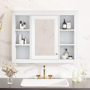 DB Modern <b>Wall</b> Mounted Bathroom <b>Storage</b> Cabinet 35'' X 27.5'' <b>Mirror</b> <b>Mirror</b> for Bathrooms - Product Image 4