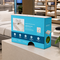 Boîte d'emballage en carton ondulé personnalisée pour oreiller en mousse à mémoire de forme et présentoir de vente au détail pour textiles de maison