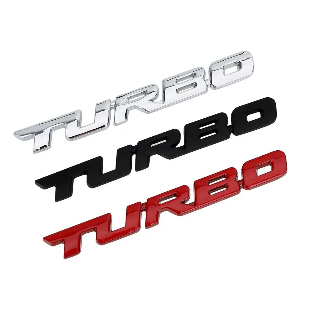 Emblemas de carro em plástico ABS 3D personalizados para vendas, emblemas de carros com letras turbo, adesivos autoadesivos para grade de carro