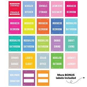 Étiquettes d'emballage pour déménagement, codées par couleur, 4x5 pouces, 160 ensembles, autocollants vierges faciles à décoller, personnalisables, pour le rangement et le tri domestique - Product Image 1
