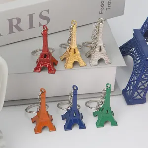 Portachiavi personalizzato con Design 3D della torre Eiffel portachiavi Souvenir in metallo con Logo stampato personalizzato