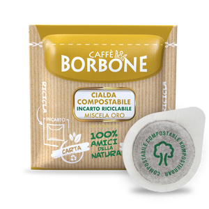100 Filtri ESE Borbone da 44 mm in Carta Dorata [0,14/pezzo] Materiale Durevole in Metallo, Plastica, Silicone e Legno per Uso Professionale - Product Image 1