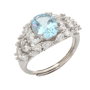 9 Wholesale 7*9mm Oval cut Blue Topaz <b>Adjustable</b> <b>Rings</b> Natural Stone 925 Sterling <b>Silver</b> Handmade Jewelry For Women - Product Image 1