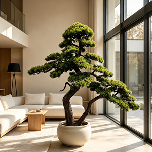 Bonsai Artificiale di Pino a Foglia Corta, Stile Cinese, Finto Pino Sempreverde per Decorazione Casa, Ufficio, Giardino e Patio - Product Image 1