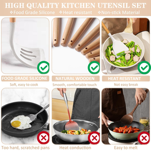 Hot Selling Utensils De Cuisine Stainless Steel Kitchen Cooking <b>Tools</b> Accessories <b>Silicone</b> Cooking Utensils Kitchen Utensils Set - Product Image 3
