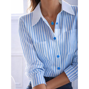 <span class=keywords><strong>Camicia</strong></span> Polo <span class=keywords><strong>a</strong></span> <span class=keywords><strong>Righe</strong></span> Blu <span class=keywords><strong>e</strong></span> Bianche Unica per <span class=keywords><strong>Donna</strong></span>, <span class=keywords><strong>Camicia</strong></span> <span class=keywords><strong>a</strong></span> <span class=keywords><strong>Righe</strong></span> Colorata Molto Venduta - Product Image 4